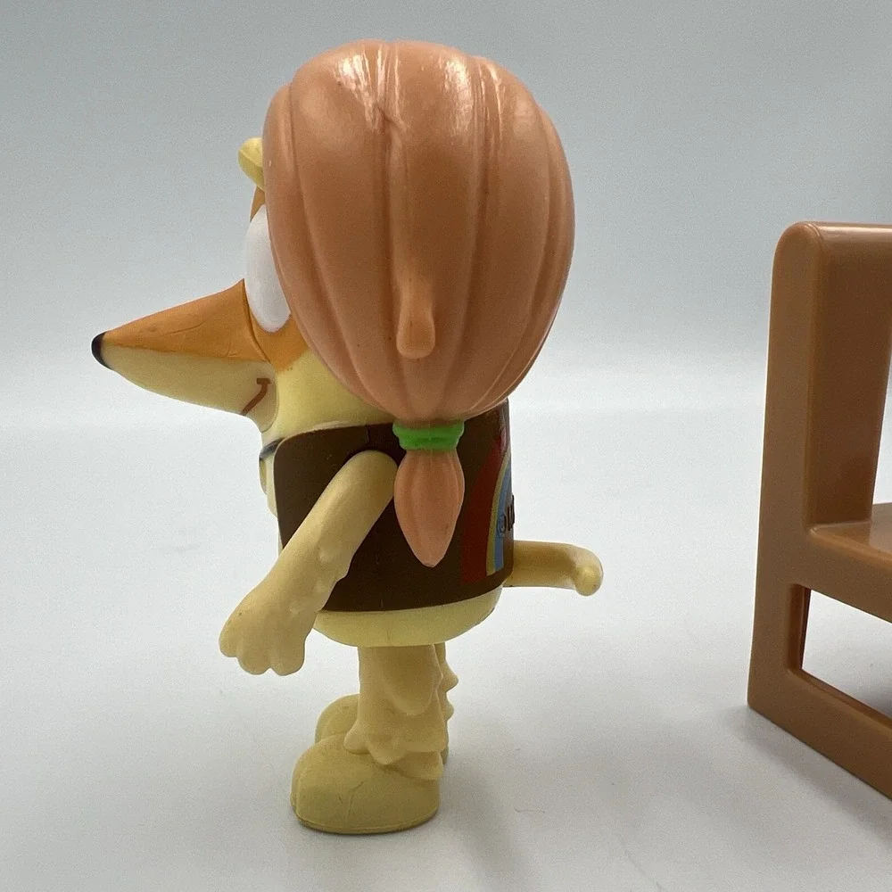 Indy Bluey Action Figure Toy Cartoon Dog Hippie Afghan Hound With Seat Accessory